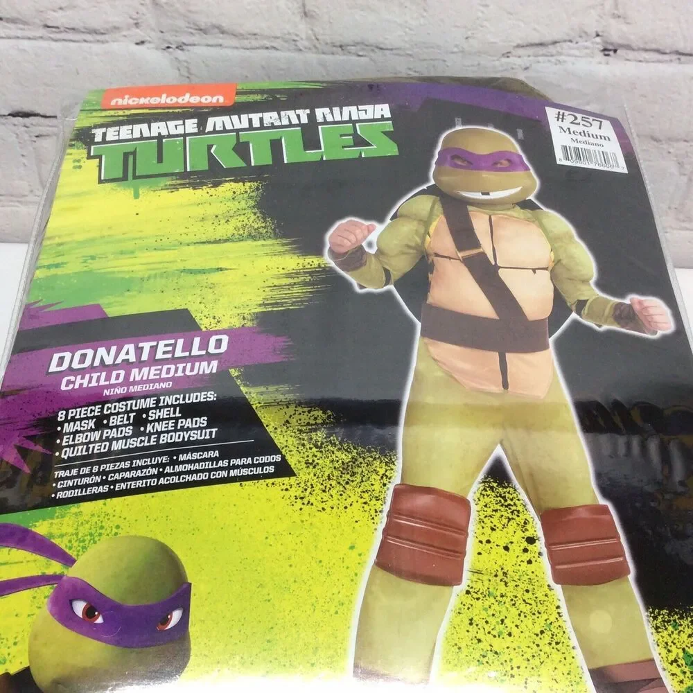 Teenage Mutant Ninja Turtles Donatello Boys 8-Piece Costume Sz M(8-10) Halloween